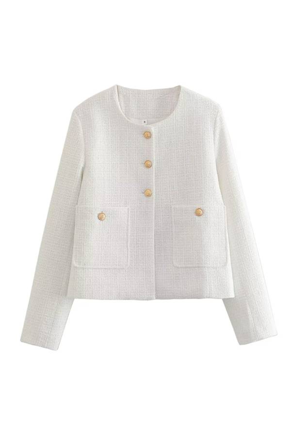 R&B | Hals Slim Fit Colorblock Damen Knopfjacke