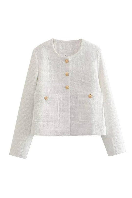R&B | Hals Slim Fit Colorblock Damen Knopfjacke