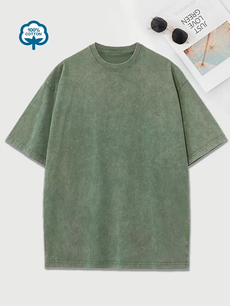 R&B | Baumwoll-T-Shirt mit Rundhalsausschnitt