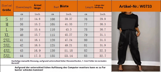 R&B | Solide Farbe glatt Satin Top zweiteilige Set für Frauen