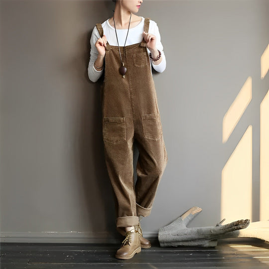 R&B | Damen Samt Retro Latzhose Perfekt für den Frühling