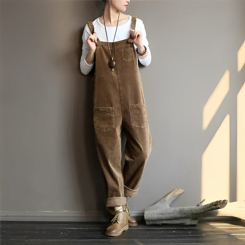 R&B | Damen Samt Retro Latzhose Perfekt für den Frühling