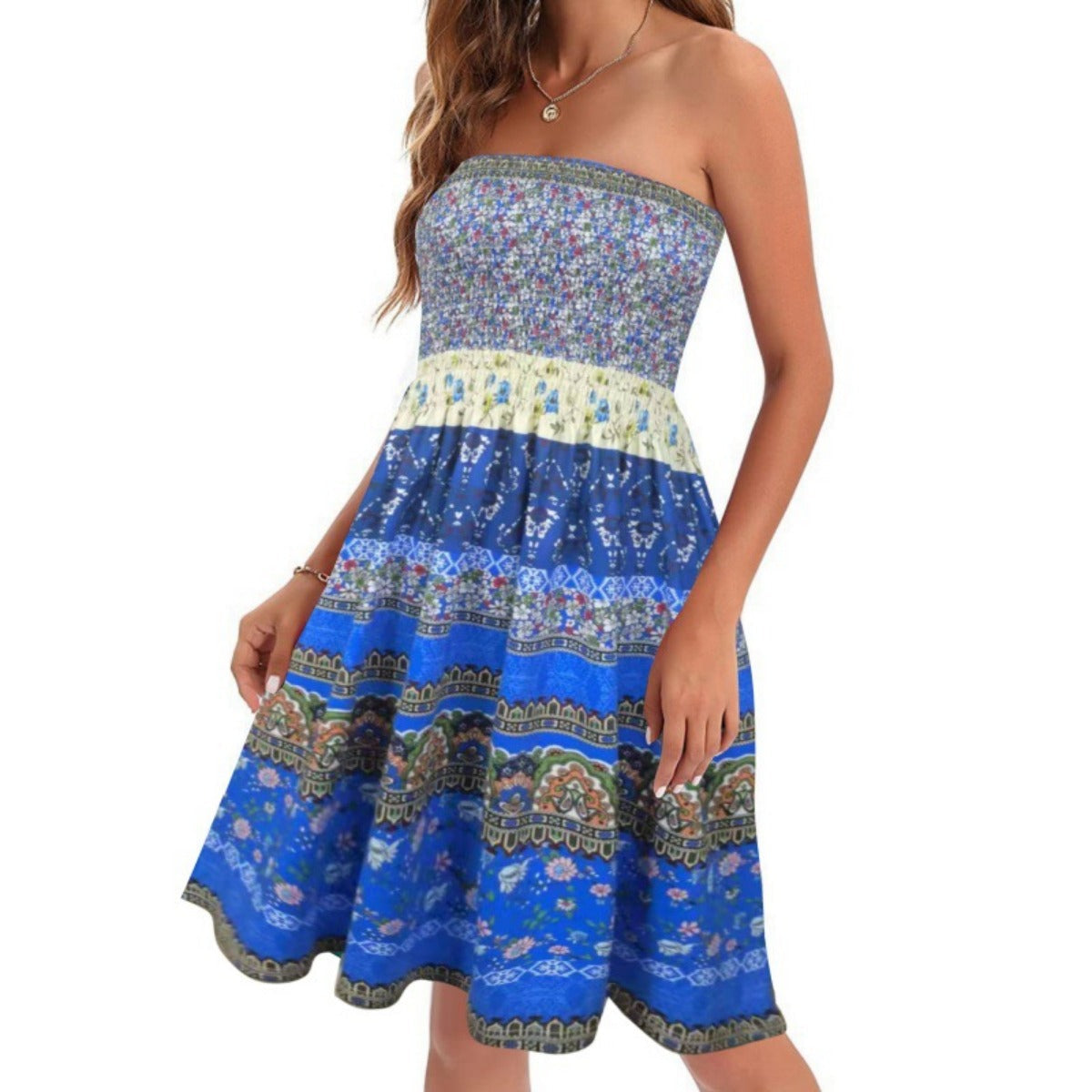 R&B | Bedrucktes Strandurlaub sexy Tube Top Kleid
