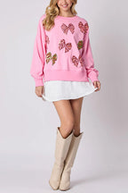 R&B | Weihnachtsbogen Pailletten Lockere Freizeit Langarm Sweatshirt