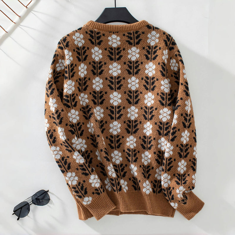 R&B | Strickjacke mit Blumenmuster