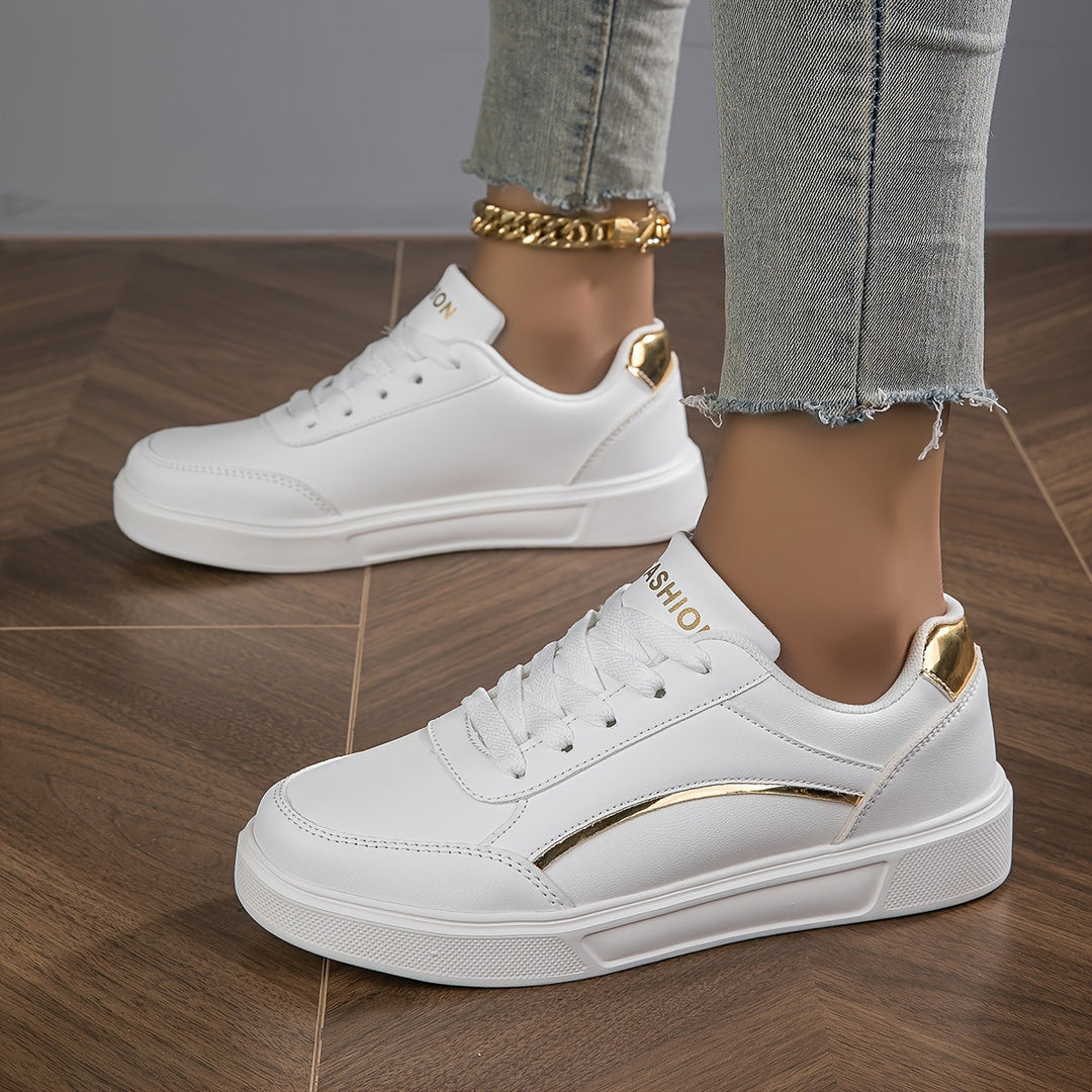 R&B | Damen Sneaker In Einfarbiger Ausführung mit Schnürsenkeln und Weicher Sohle