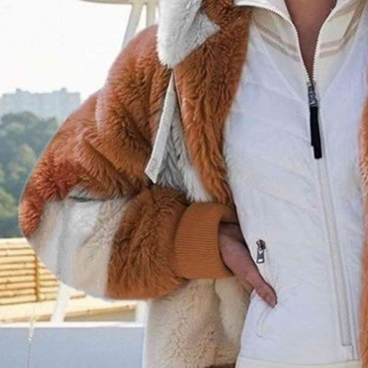 R&B | Color Block Zip-Up Kapuzenjacke