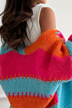 R&B | Lässiger Strickcardigan mit kontrastierenden Nahtdetails