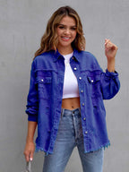 R&B | Distressed Drop Shoulder Denimjacke