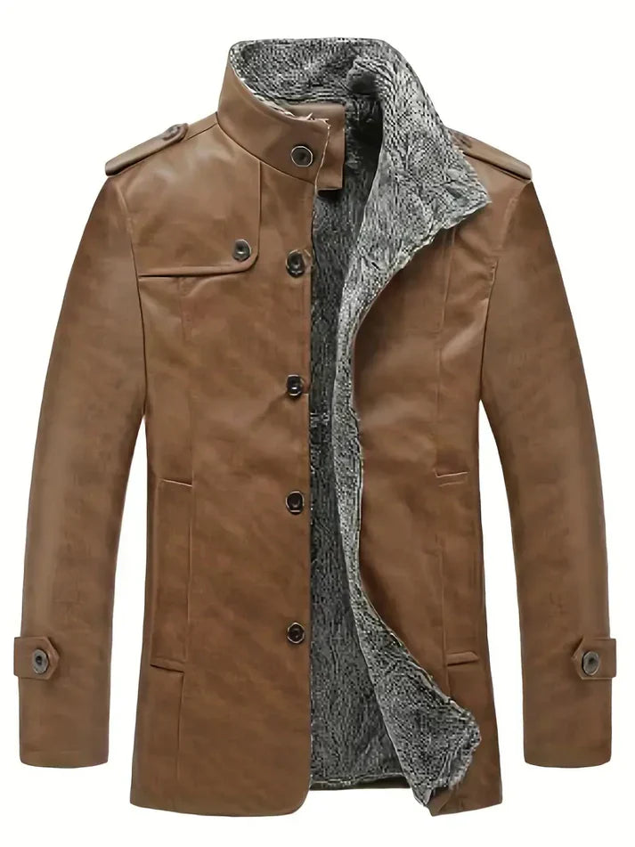 R&B | Herren Lederjacke mit Fleece-Futter