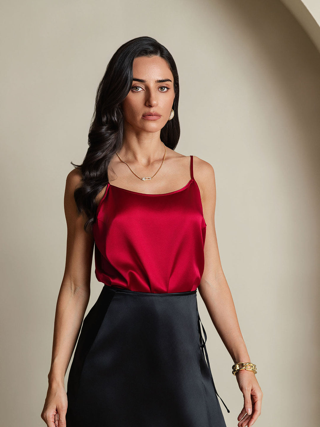 R&B | Seide Entspannt Spaghettiträger Camisole Top