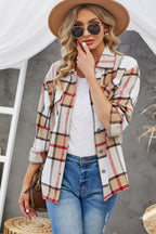 R&B | Karierte Button-Up Shirtjacke mit fallenden Schultern