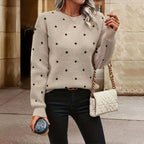 R&B | Pullover - Damen Herbst gepunkteter Strickpullover