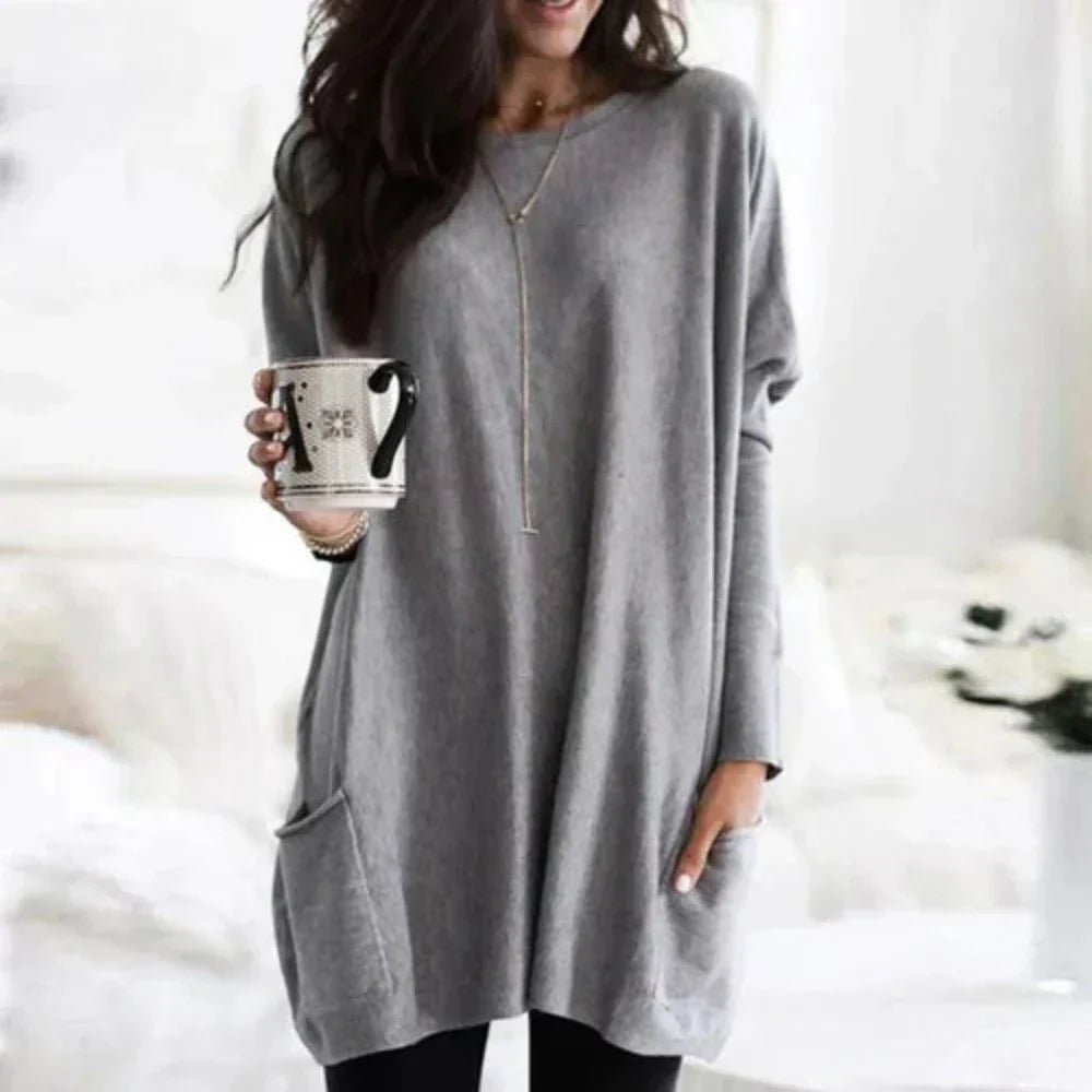 R&BMode - Lässiger Langarm-Longpullover