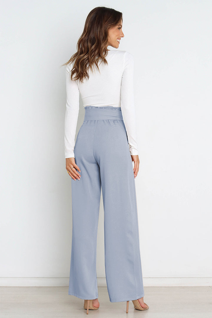 R&B | Hohe Taille Paperbag Hose mit Schleifendetail