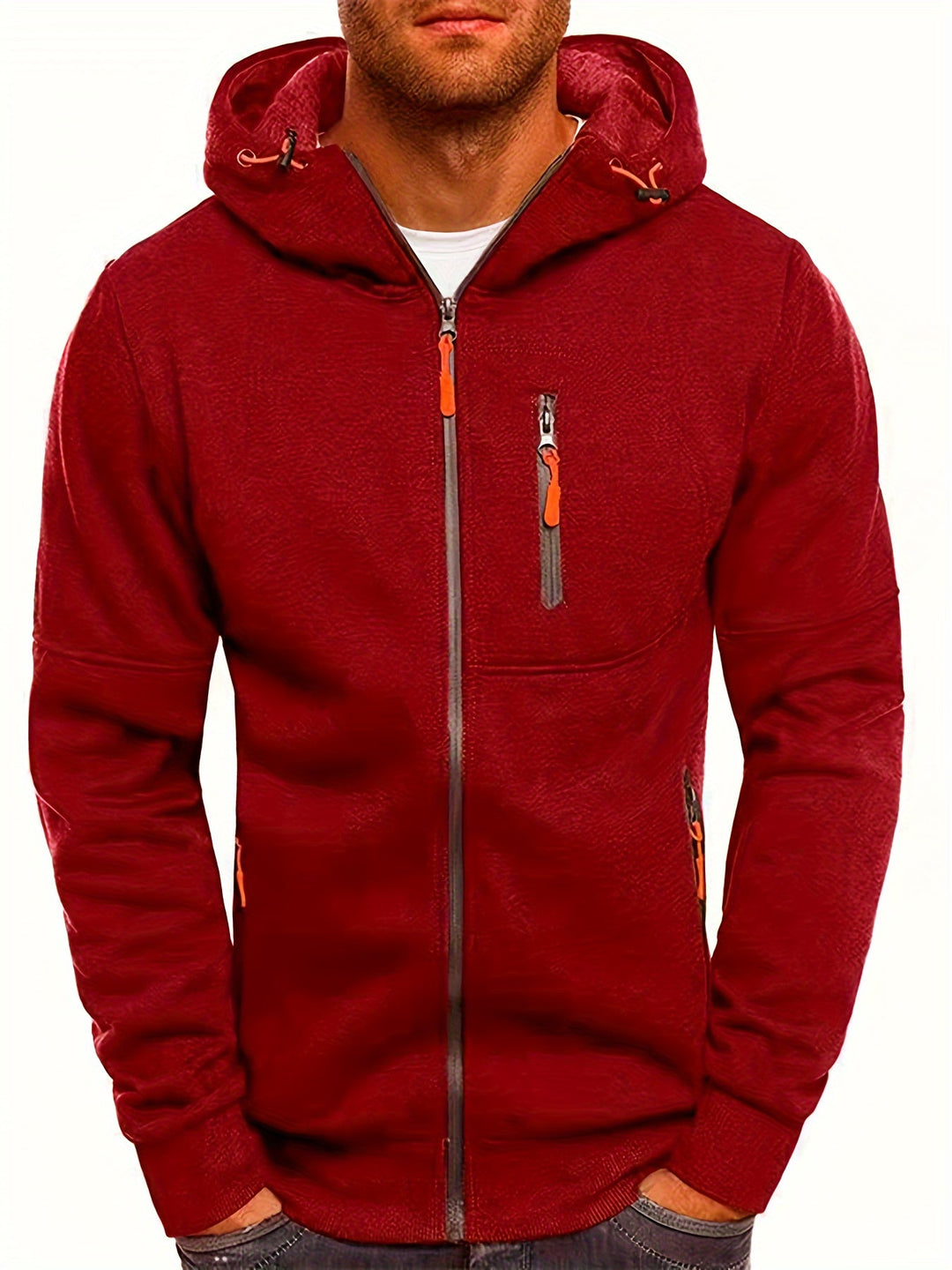 R&B | Sportliche Kapuzenjacke mit Reißverschluss Bequem und Atmungsaktiv Perfekt für Outdoor-aktivitäten