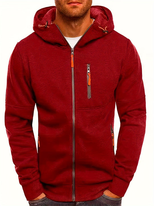 R&B | Sportliche Kapuzenjacke mit Reißverschluss Bequem und Atmungsaktiv Perfekt für Outdoor-aktivitäten