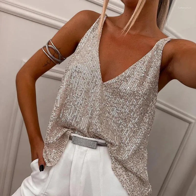 R&B | Glitzerndes Pailletten Top Glamouröser Festtagstil