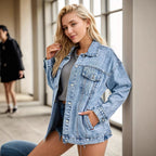 R&B | Bequeme Denim Damenjacke mit Übergröße Schnitt