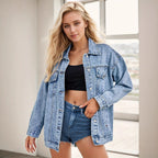 R&B | Bequeme Denim Damenjacke mit Übergröße Schnitt
