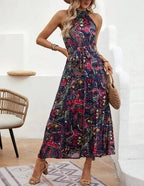R&B | Damen Retro Maxi Halterneck & Vintage-inspiriert