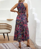 R&B | Damen Retro Maxi Halterneck & Vintage-inspiriert