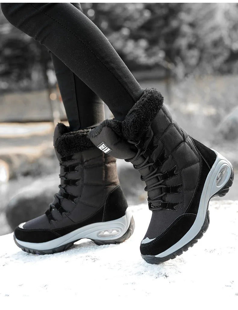 Wasserdichte Damen Schneestiefel bis zur Mitte der Waden R&B