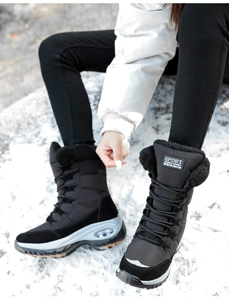 Wasserdichte Damen Schneestiefel bis zur Mitte der Waden R&B