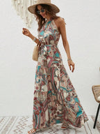 R&B | Damen Retro Maxi Halterneck & Vintage-inspiriert