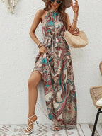 R&B | Damen Retro Maxi Halterneck & Vintage-inspiriert