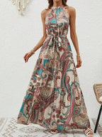 R&B | Damen Retro Maxi Halterneck & Vintage-inspiriert