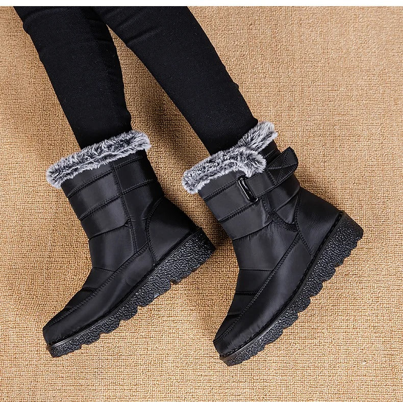 Damen warme Baumwolle Fell Stiefeletten R&B
