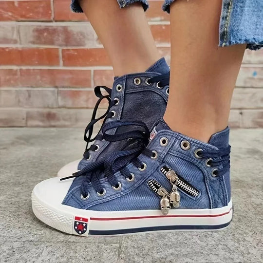 TrendSneaker JeansLook & Reibverschluss R&B