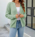 R&B | Cardigan - Damen Herbst Einfarbiger Reißverschluss Strickcardigan