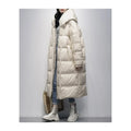 R&B | Lange Pufferjacke mit Daunenumhang
