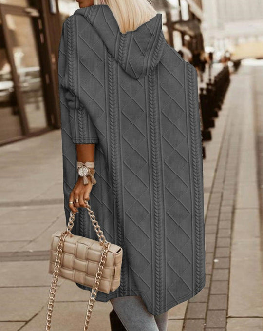 R&B | Cardigan - Langer Kapuzenpullover aus Baumwollmischung