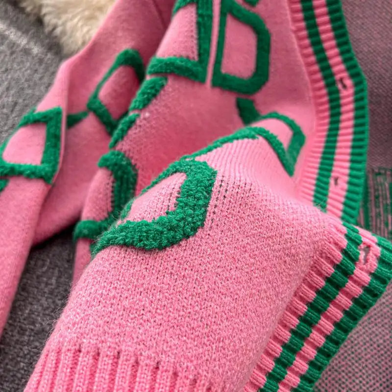 R&B | Oversized Cardigan Grafisches Muster Trendy Design