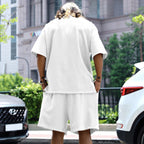 R&B | Lockeres T-Shirt Shorts einfarbiges Set