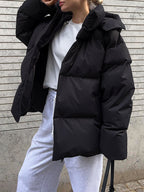 R&B | Mehrfarbiges Gepolstertes Jacket mit Kapuze
