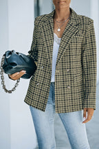 R&B | Karierter Doppelreiher Langarm-Blazer