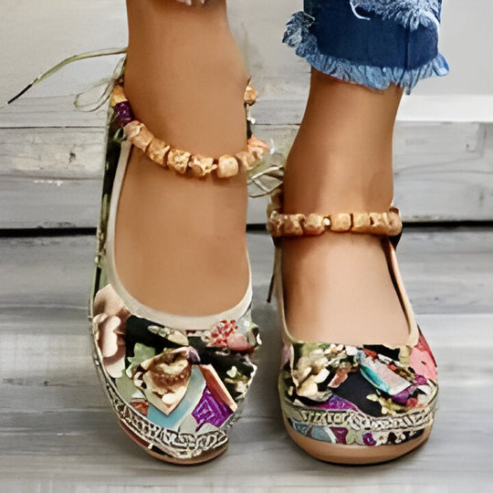 Jasmine | Flache Schuhe mit Blumenmuster für Frauen R&B