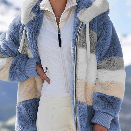 R&B | Color Block Zip-Up Kapuzenjacke