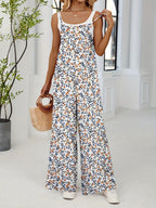 R&B | Verstellbarer Schultergurt Druck lässig Hosenträger floral Jumpsuit
