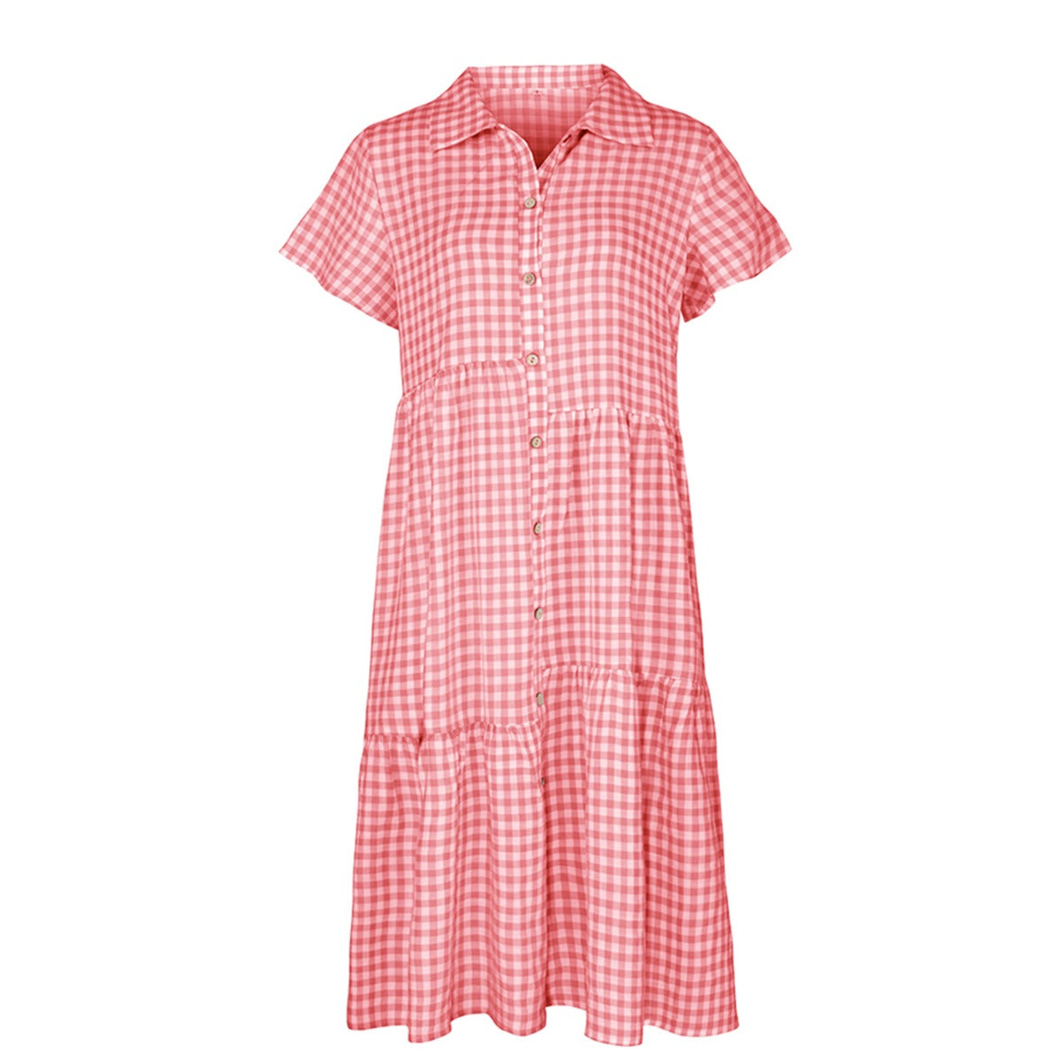 R&B | Hemdkragen kariertes Kleid