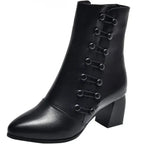 R&B | Leder-Damenstiefel Aus Grobem Leder