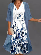 R&B | Zweiteiliger Floral-Midi-Kleid