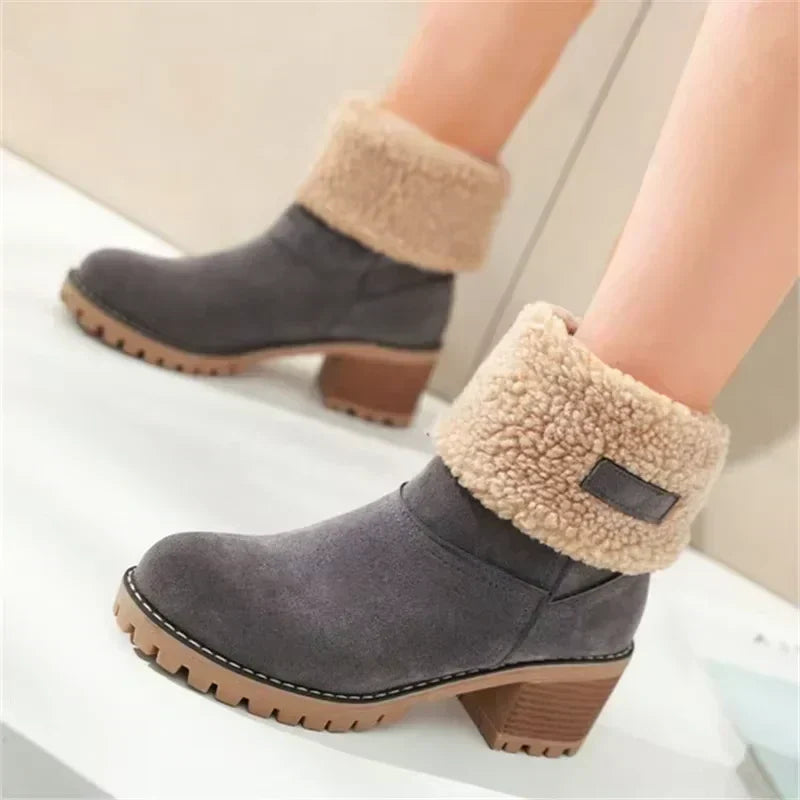 R&B | Elegante und Warme Leder - Schneestiefel