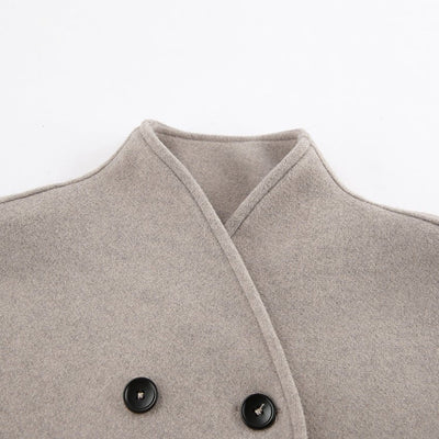 R&B | Kurzer Doppelreiher Mantel Minimalistische Maßgeschneiderte Winterjacke