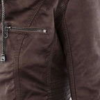 R&B | Doppellagige Lederjacke mit Kapuze - Warmer und Stilvoller Damenmantel