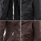 R&B | Doppellagige Lederjacke mit Kapuze - Warmer und Stilvoller Damenmantel